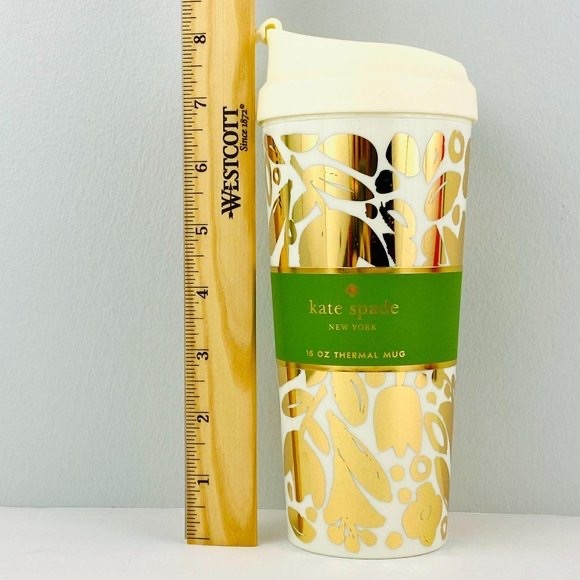 🆕 KATE SPADE Golden Floral Thermal Mug - Picture 4 of 5